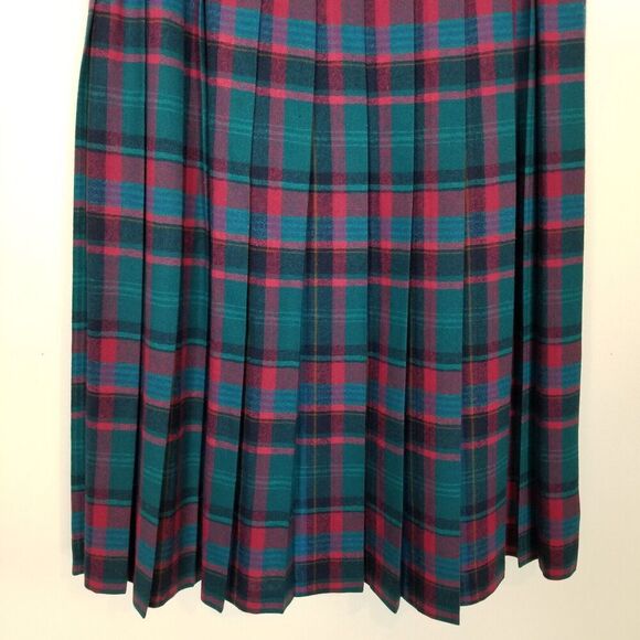 VTG Pendleton Women's  Virgin Wool Plaid Midi Skirt Sz 14 Petite Multicolor USA - Picture 3 of 8